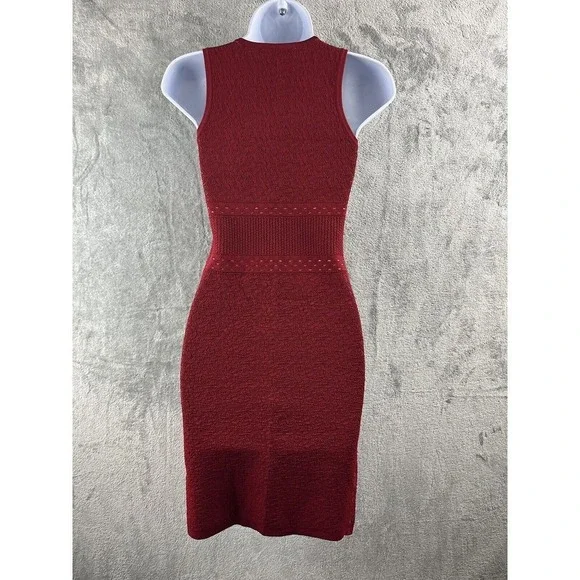 Ali & Jay Sheath Red Nude Bodycon Dress Small Lace Stretch Sleeveless - Picture 5 of 9